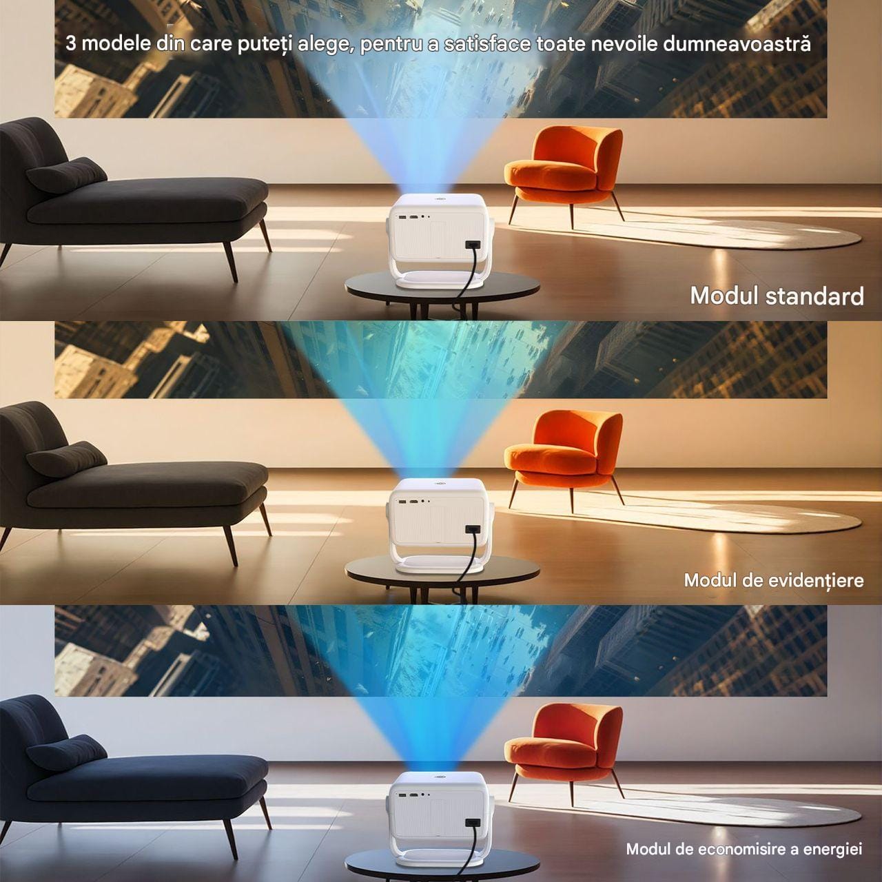 Videoproiector LED CRZ cu Android Focalizare Automata Ocolire Obstacol 11 videoproiector led android 11