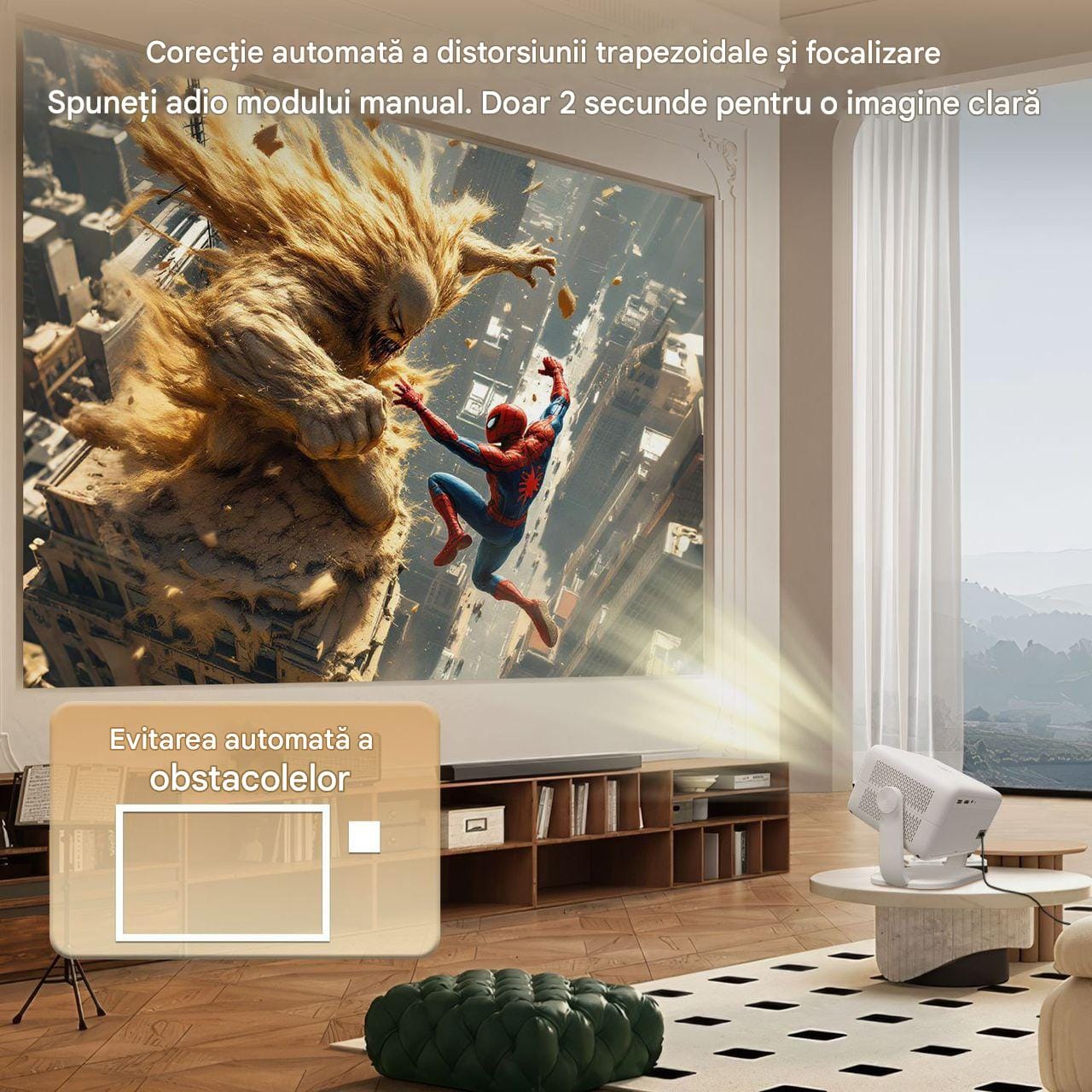 Videoproiector LED CRZ cu Android Focalizare Automata Ocolire Obstacol 15 videoproiector led android 16
