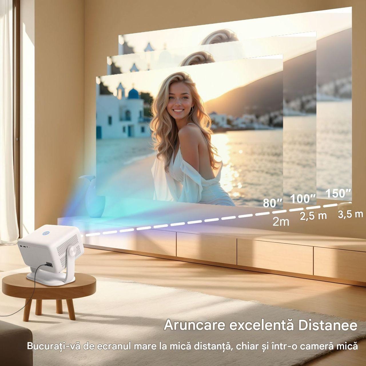 Videoproiector LED CRZ cu Android Focalizare Automata Ocolire Obstacol 6 videoproiector led android 6