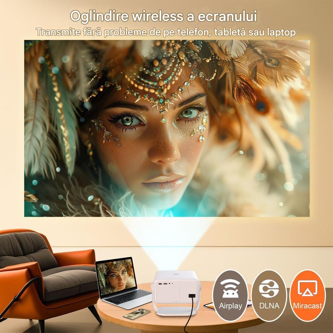 Videoproiector LED CRZ cu Android Focalizare Automata Ocolire Obstacol 9 videoproiector led android 9