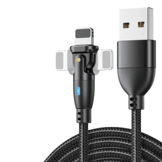 Cablu CRZ Fast Charging iPhone Lightning - USB cu cap rotativ 180 grade