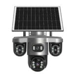 Camera supraveghere 4 Lentile 10X Zoom Incarcare Solara ULTRA HD 8MP, PTZ, Conexiune 4G cu Panou Solar si Rezistenta la apa IP66