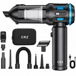 Aspirator Auto Portabil CRZ 4 in 1, Baterie 9600mAh , 17.000PA